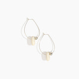 Dinosaur Designs Joie De Vivre Hoop Earrings in Cream color resin with 925 Sterling Silver Material