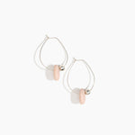 Dinosaur Designs Joie De Vivre Hoop Earrings in Rose Swirl color resin with 925 Sterling Silver Material