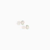 Dinosaur Designs Bones Stud Earrings in Chalk Swirl color resin with Silver-Plated Brass Material