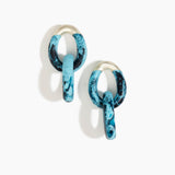 Dinosaur Designs Large Rock Chain Earrings in Water color resin with Brushed Silver-Plated Brass Material