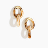 Dinosaur Designs Large Rock Chain Earrings in Light Horn color resin with Brushed Nano-Coated Brass Material