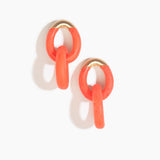 Dinosaur Designs Large Rock Chain Earrings in Lychee color resin with Brushed Nano-Coated Brass Material