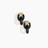 Dinosaur Designs Small Rock Chain Earrings in Black color resin with Brushed Nano-Coated Brass Material