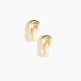 Dinosaur Designs Small Rock Chain Earrings in Cream color resin with Brushed Nano-Coated Brass Material