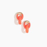 Dinosaur Designs Small Rock Chain Earrings in Lychee color resin with Brushed Nano-Coated Brass Material