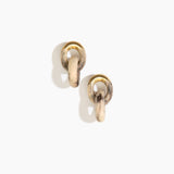 Dinosaur Designs Small Rock Chain Earrings in Sandy Pearl color resin with Brushed Nano-Coated Brass Material