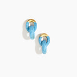 Dinosaur Designs Small Rock Chain Earrings in Sky color resin with Brushed Nano-Coated Brass Material