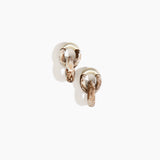 Dinosaur Designs Small Rock Chain Earrings in Cappuccino color resin with Brushed Silver-Plated Brass Material