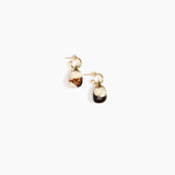Dinosaur Designs Small River Rock Hoop Earrings in Light Horn color resin with Brass Hoop Material