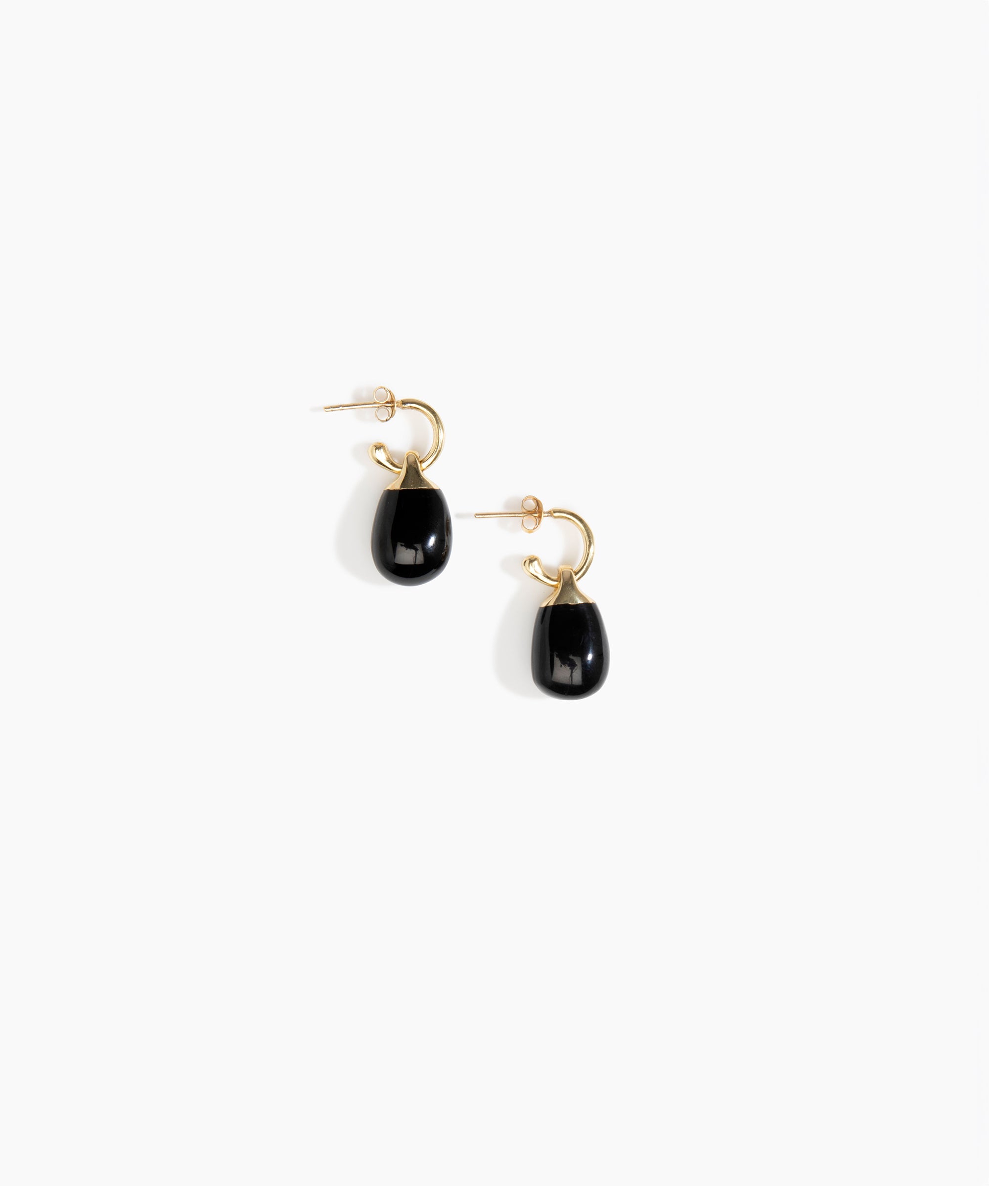 Dinosaur Designs ERRCKHOOPSML BRA small river rock hoops BLACK