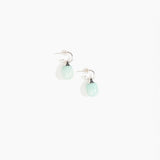 Dinosaur Designs Small River Rock Hoop Earrings in Mint color resin with Silver-Plated Brass Hoop Material