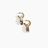 Dinosaur Designs Small Rock Hoop Earrings in Cappuccino color resin with Brass Hoop Material