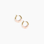 Dinosaur Designs Small Horn Hoop Earrings in Rose Swirl color resin with Nano-Coated Brass Material