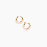 Dinosaur Designs Small Horn Hoop Earrings in Rose Swirl color resin with Nano-Coated Brass Material