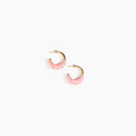 Dinosaur Designs Small Horn Earrings in Shell Pink color resin with Nano-Coated Brass Material