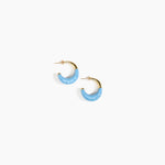 Dinosaur Designs Small Horn Earrings in Sky color resin with Nano-Coated Brass Material