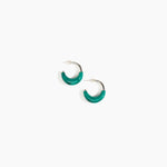 Dinosaur Designs Small Horn Earrings in Mineral Swirl color resin with Silver-Plated Brass Material