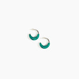 Dinosaur Designs Small Horn Earrings in Mineral Swirl color resin with Silver-Plated Brass Material