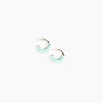 Dinosaur Designs Small Horn Earrings in Mint color resin with Silver-Plated Brass Material