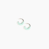 Dinosaur Designs Small Horn Earrings in Mint color resin with Silver-Plated Brass Material