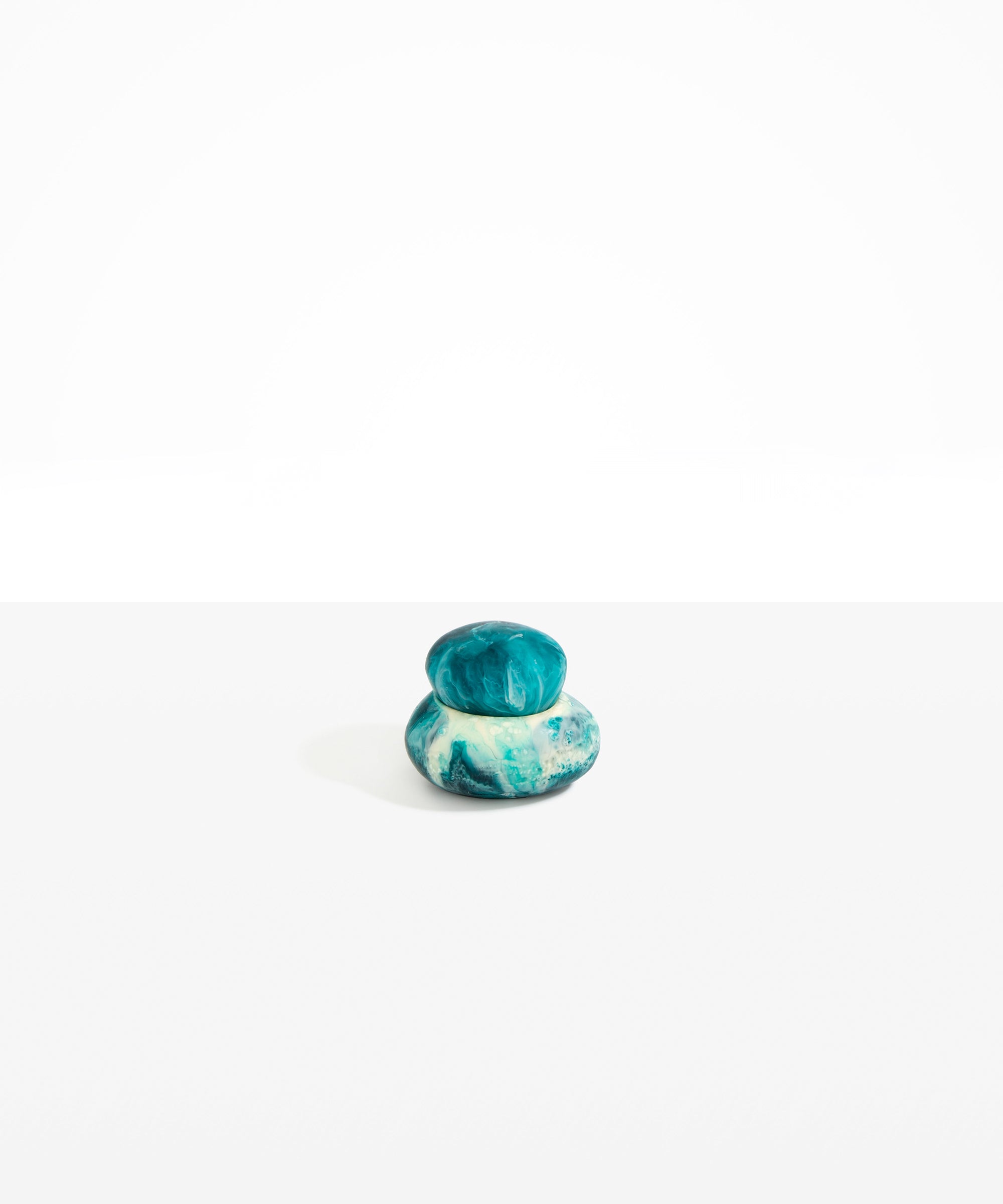 Dinosaur Designs Medium Pebble Jar in Lagoon color resin