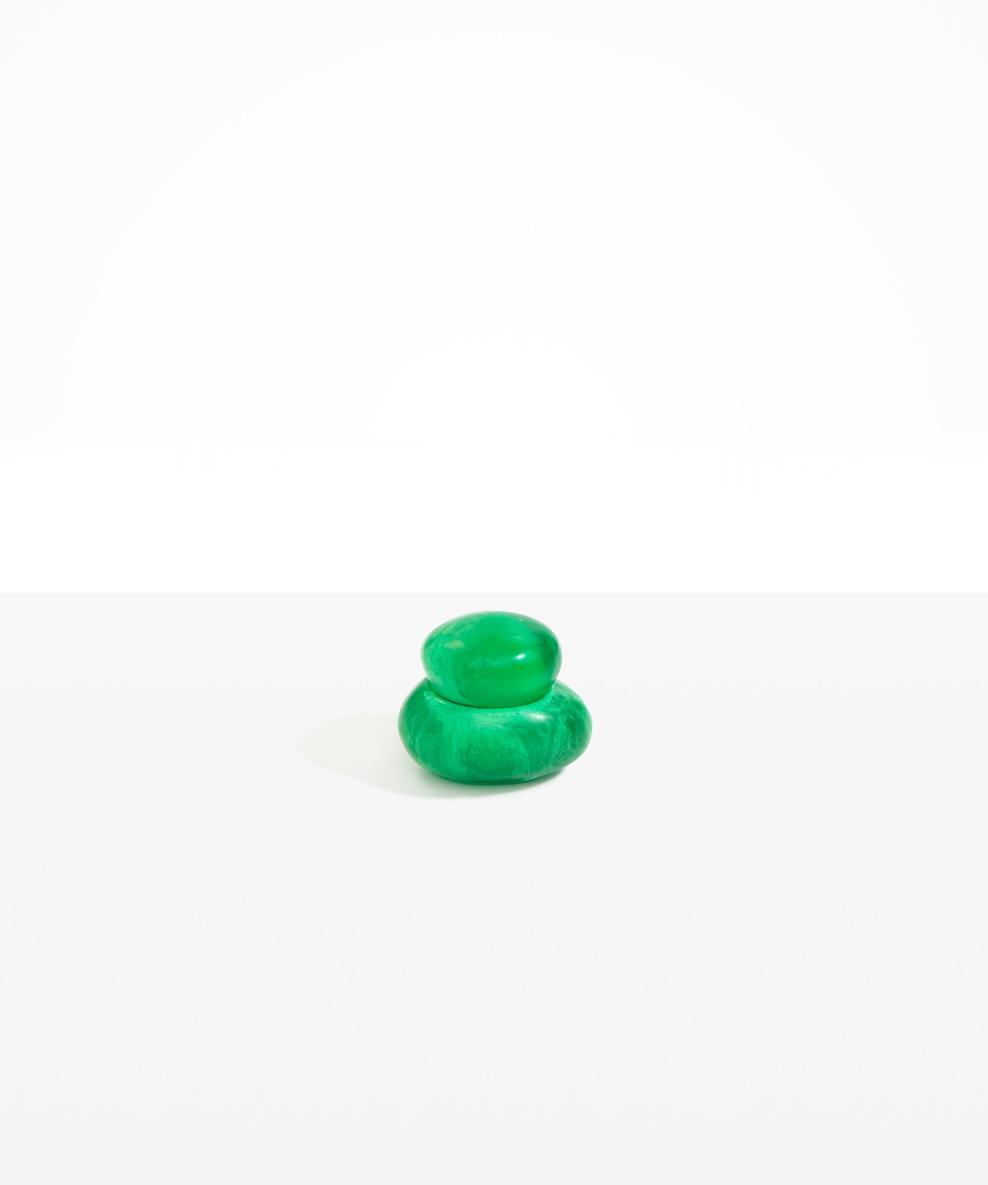 Dinosaur Designs Medium Pebble Jar in Leaf color resin