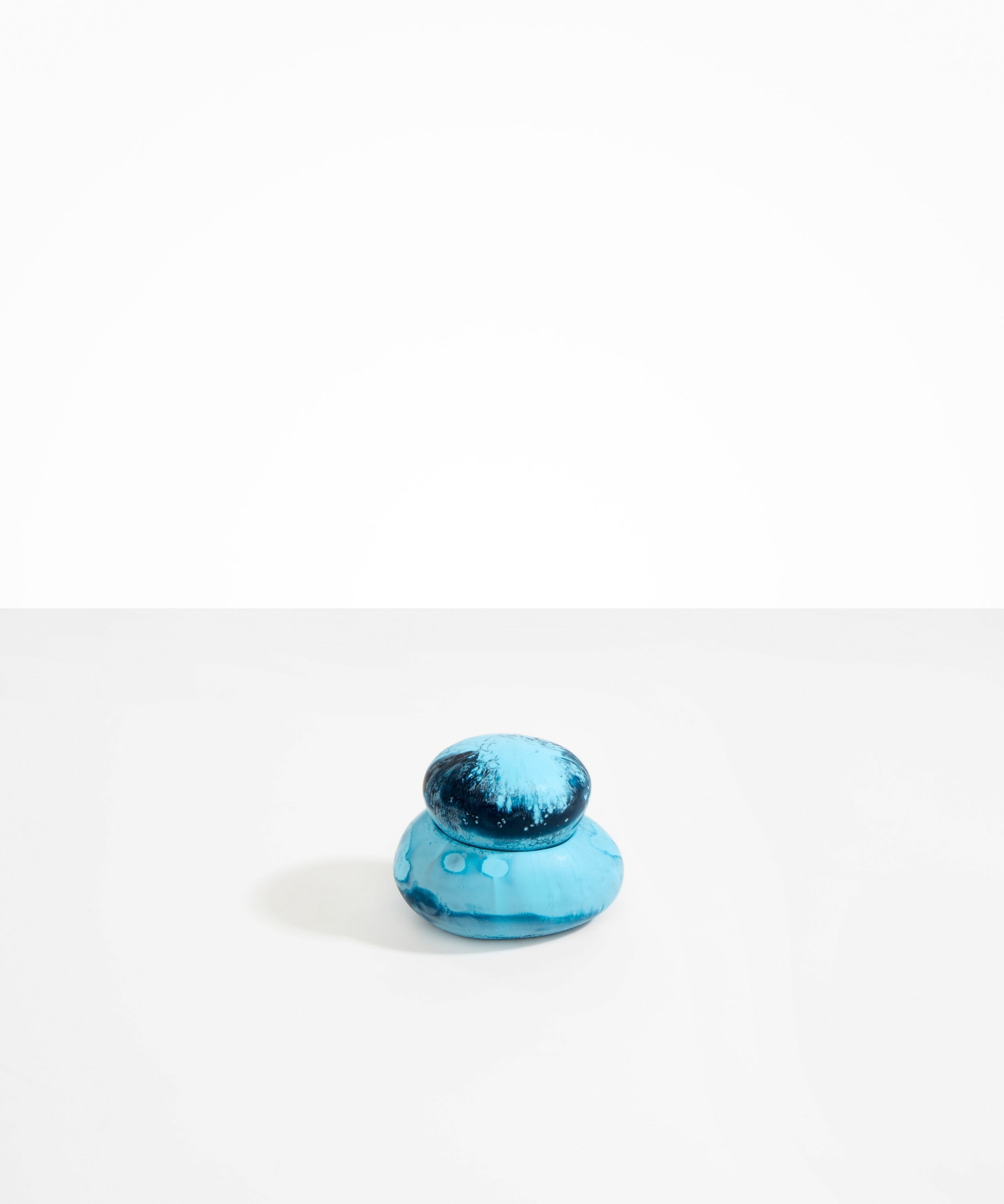 Dinosaur Designs Medium Pebble Jar in Water color resin
