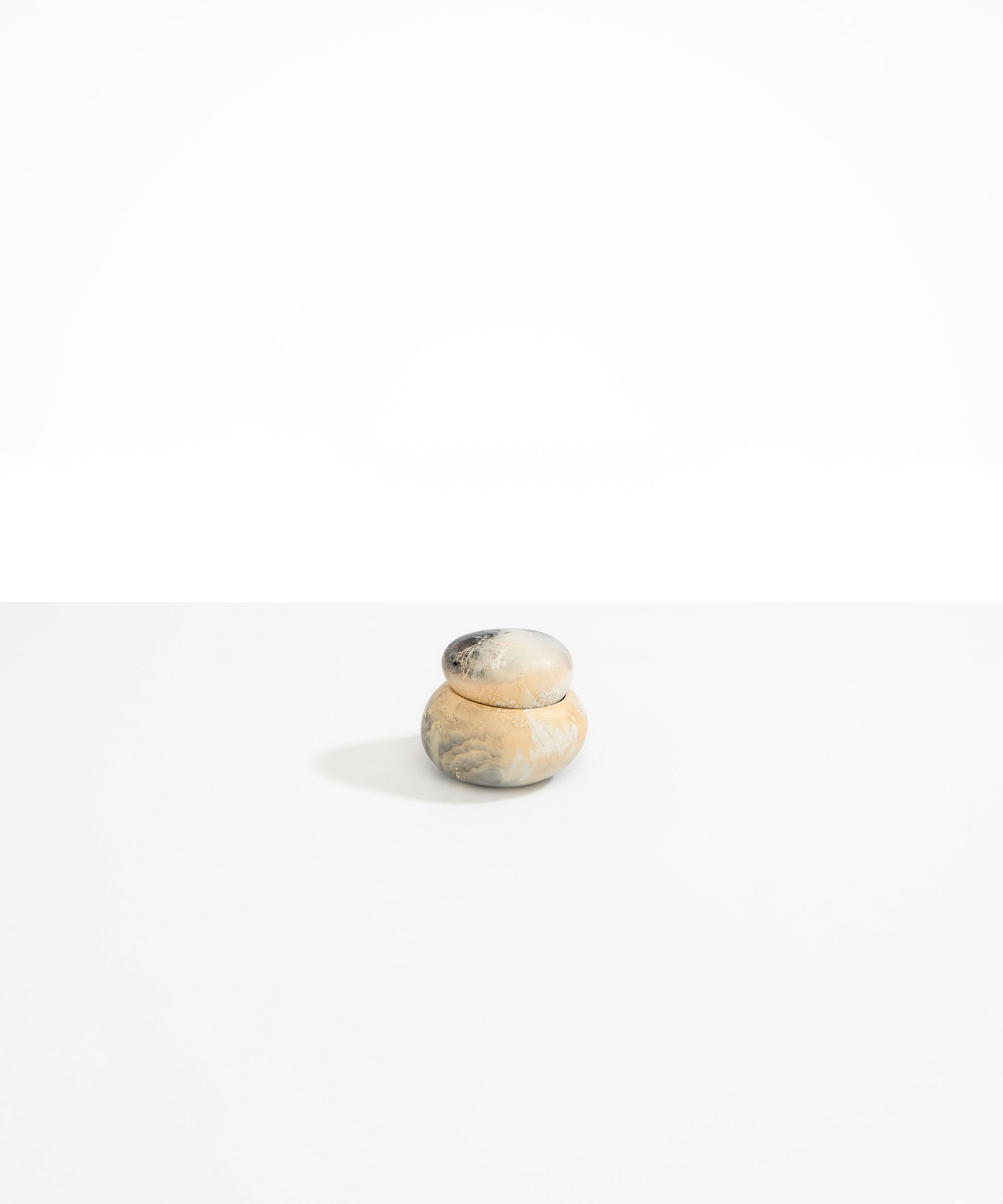 Dinosaur Designs Small Pebble Jar in Sandy Pearl color resin