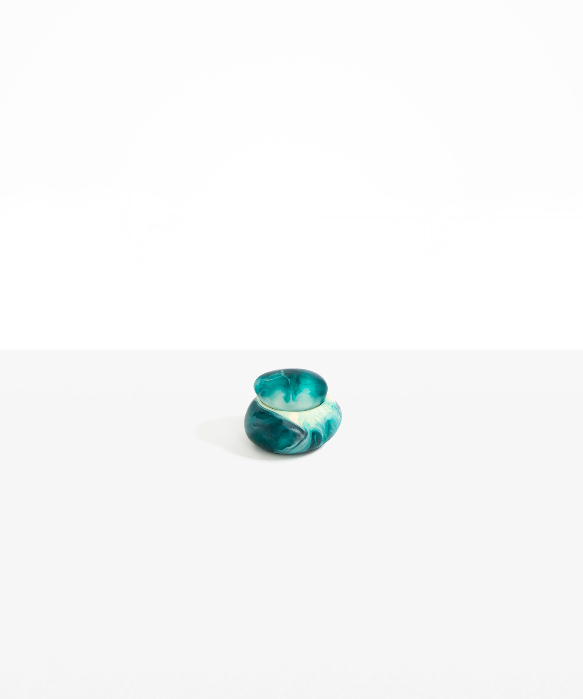Dinosaur Designs Small Pebble Jar in Lagoon color resin
