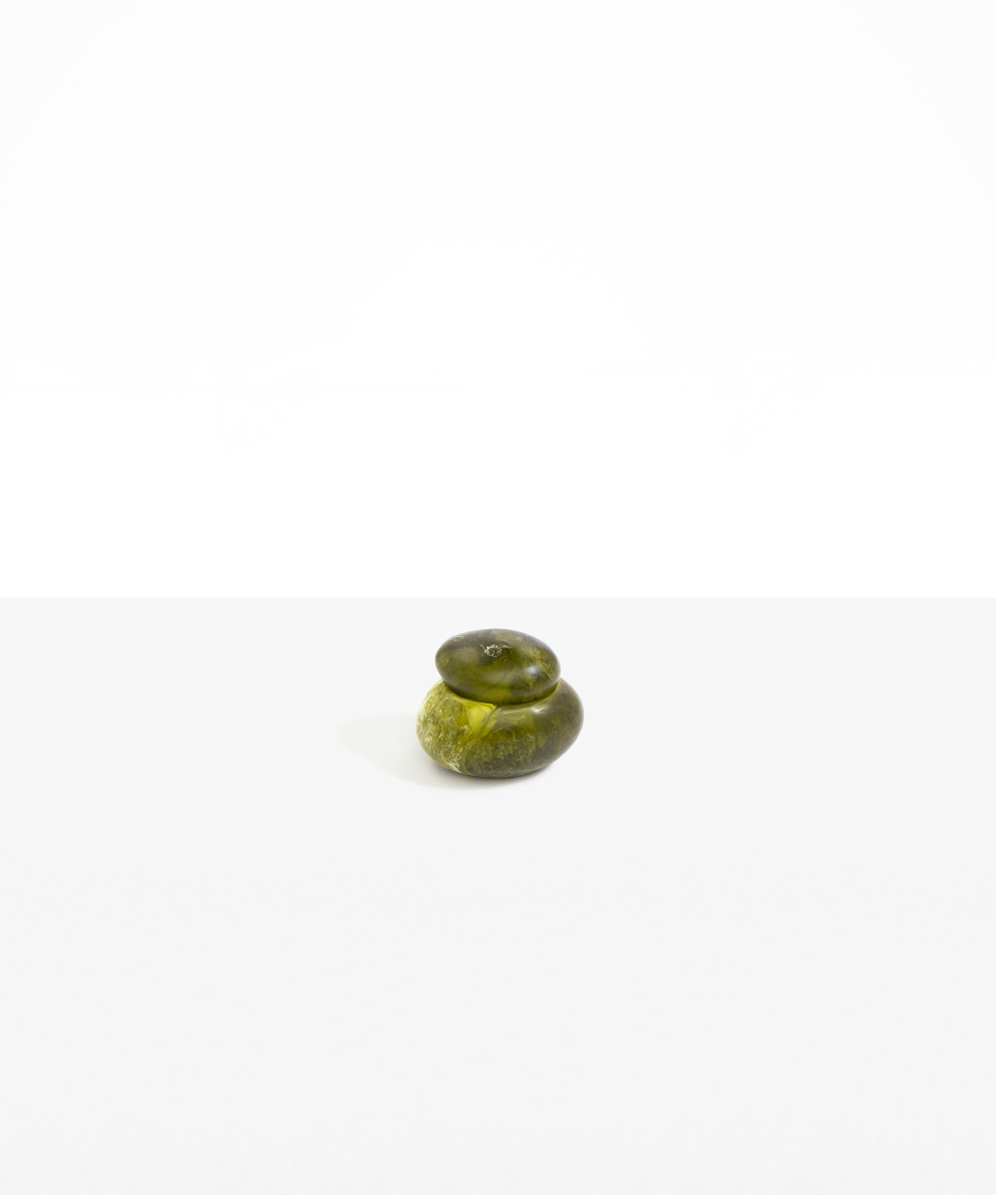 Dinosaur Designs Small Pebble Jar in Malachite color resin