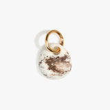 Dinosaur Designs Earth Keyring in Cappuccino color resin with Brass Metal