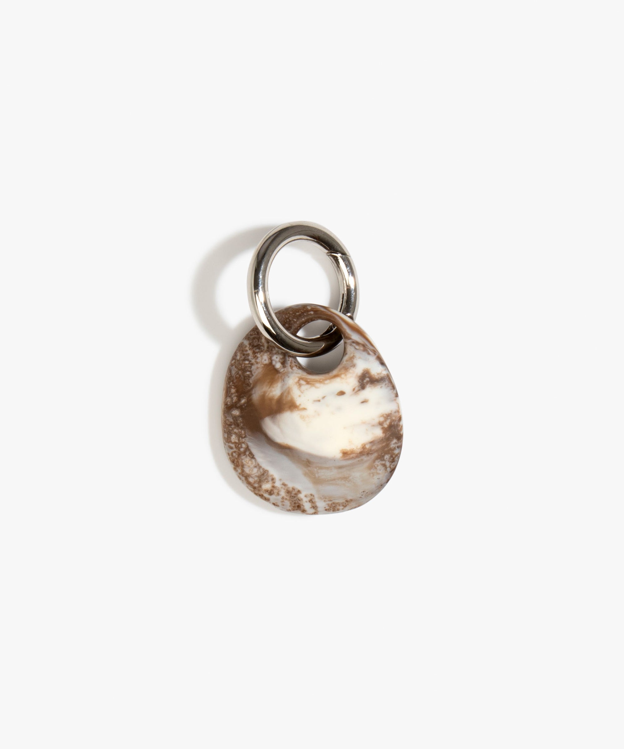 Dinosaur Designs Earth Keyring in Cappuccino color resin with Gunmetal Metal