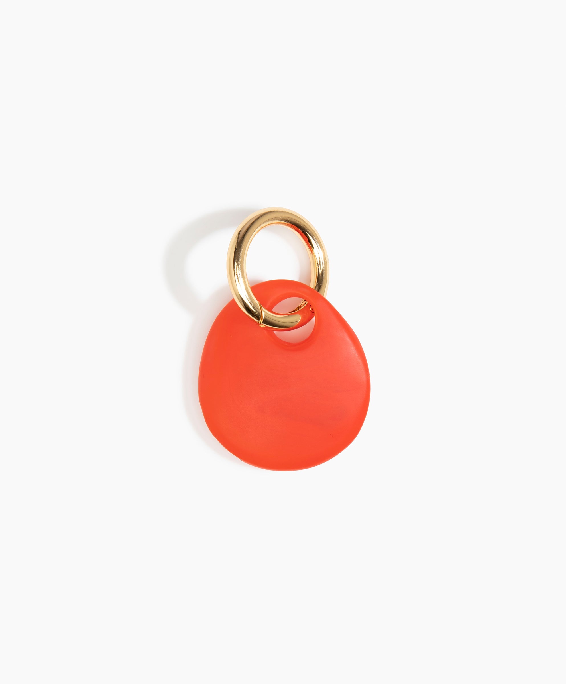 Dinosaur Designs Earth Keyring in Poppy color resin with Brass Metal