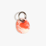 Dinosaur Designs Earth Keyring in Strawberry color resin with Gunmetal Metal
