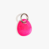 Dinosaur Designs Earth Keyring in Flamingo color resin with Gunmetal Metal