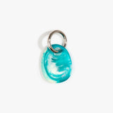 Dinosaur Designs Earth Keyring in Lagoon color resin with Gunmetal Metal