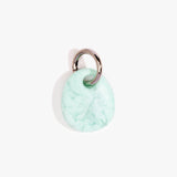 Dinosaur Designs Earth Keyring in Mint color resin with Gunmetal Metal