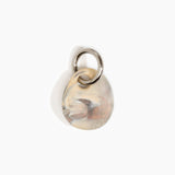 Dinosaur Designs Earth Keyring in Sandy Pearl color resin with Gunmetal Metal