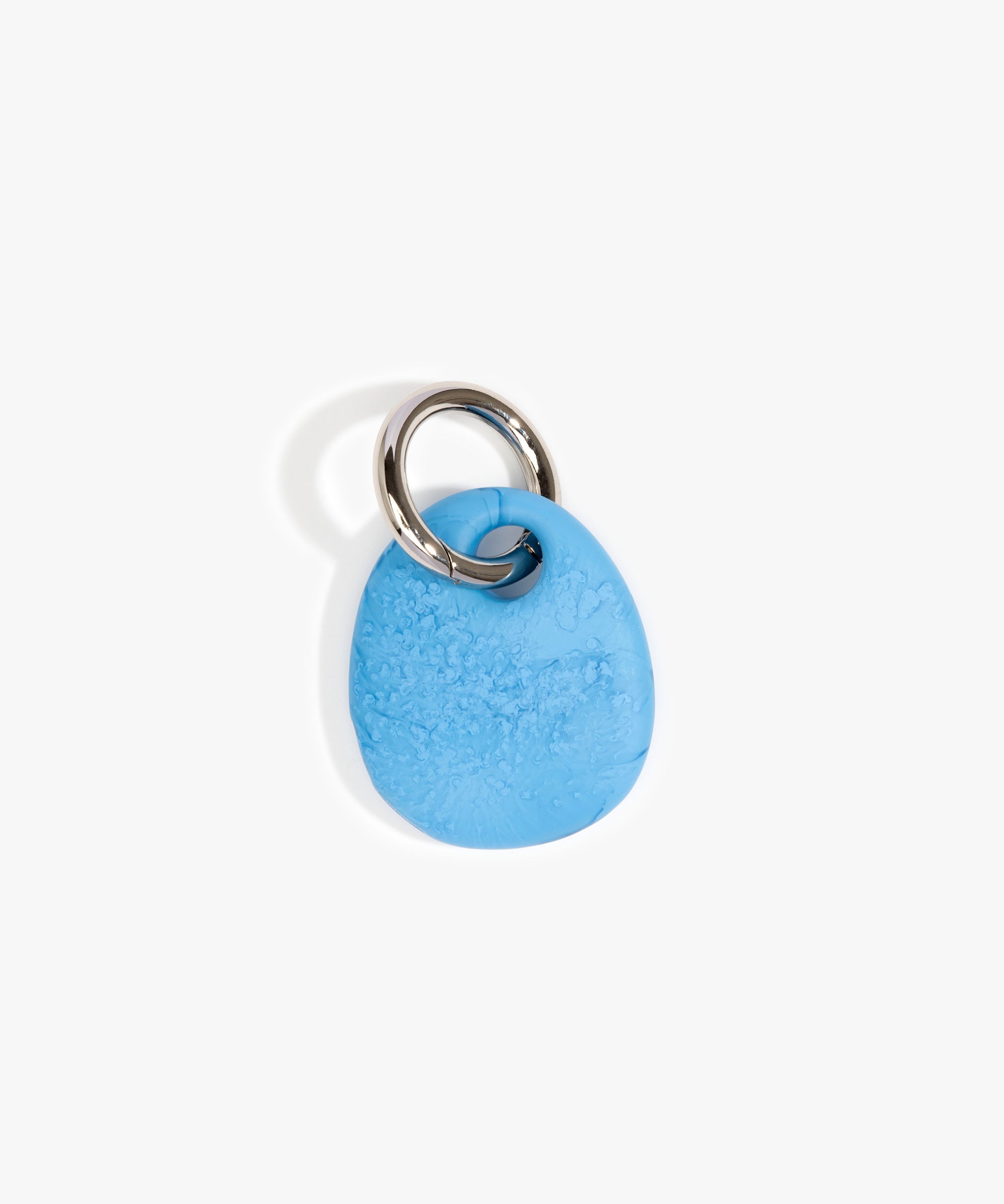 Dinosaur Designs Earth Keyring in Sky color resin with Gunmetal Metal