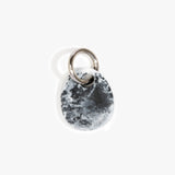 Dinosaur Designs Earth Keyring in White Marble color resin with Gunmetal Metal