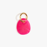 Dinosaur Designs Earth Keyring in Flamingo color resin with Brass Metal