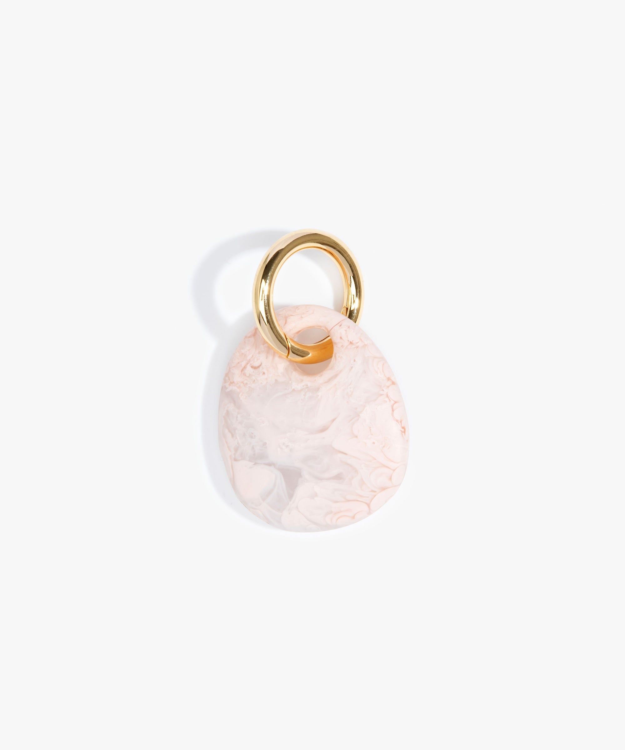 Dinosaur Designs Earth Keyring in Rose Swirl color resin with Brass Metal