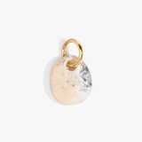 Dinosaur Designs Earth Keyring in Sandy Pearl color resin with Brass Metal