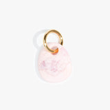 Dinosaur Designs Earth Keyring in Shell Pink color resin with Brass Metal