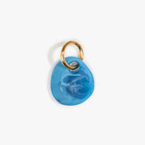 Dinosaur Designs Earth Keyring in Sky color resin with Brass Metal