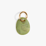 Dinosaur Designs Earth Keyring in Olive color resin with Brass Metal