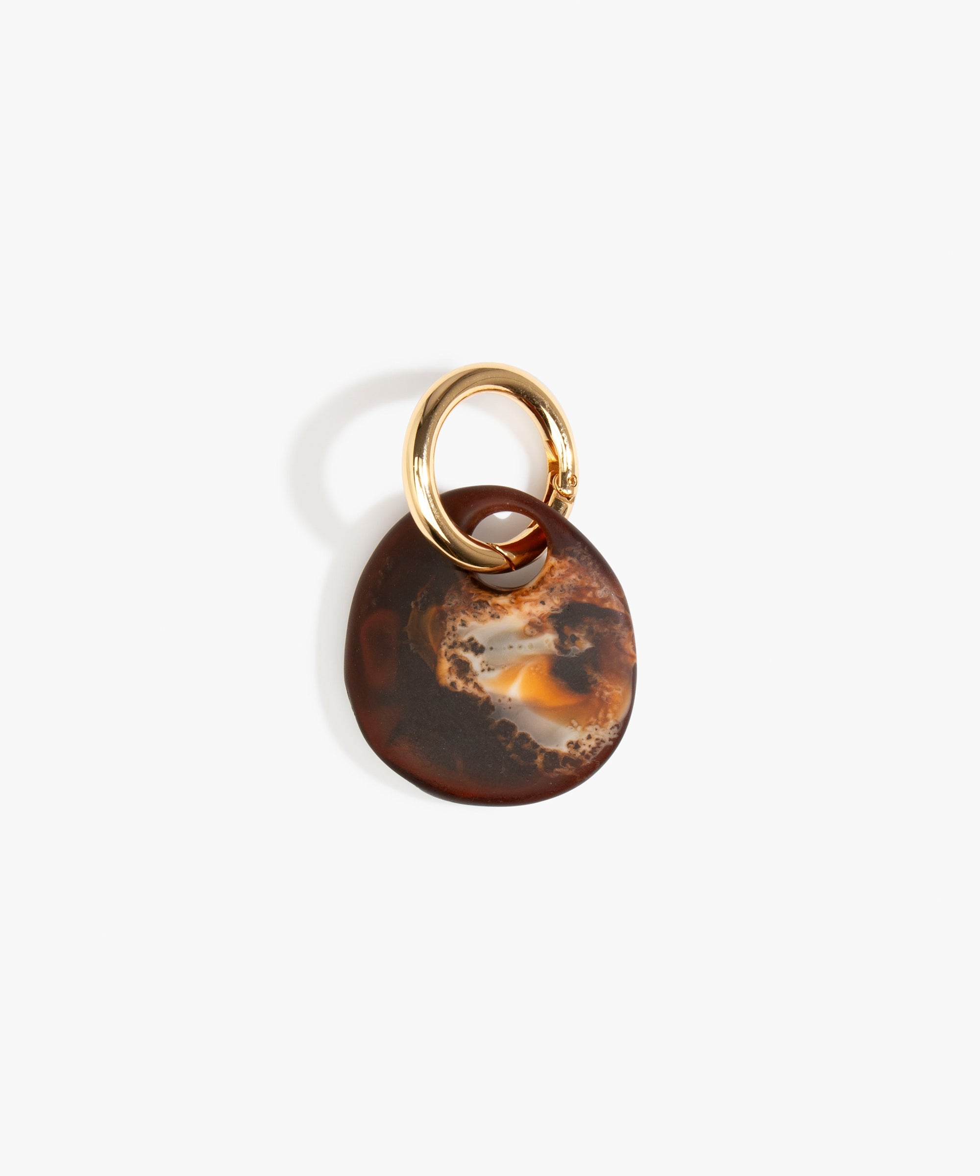 Dinosaur Designs Earth Keyring in Dark Horn color resin with Brass Metal