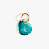 Dinosaur Designs Earth Keyring in Lagoon color resin with Brass Metal