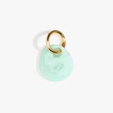 Dinosaur Designs Earth Keyring in Mint color resin with Brass Metal