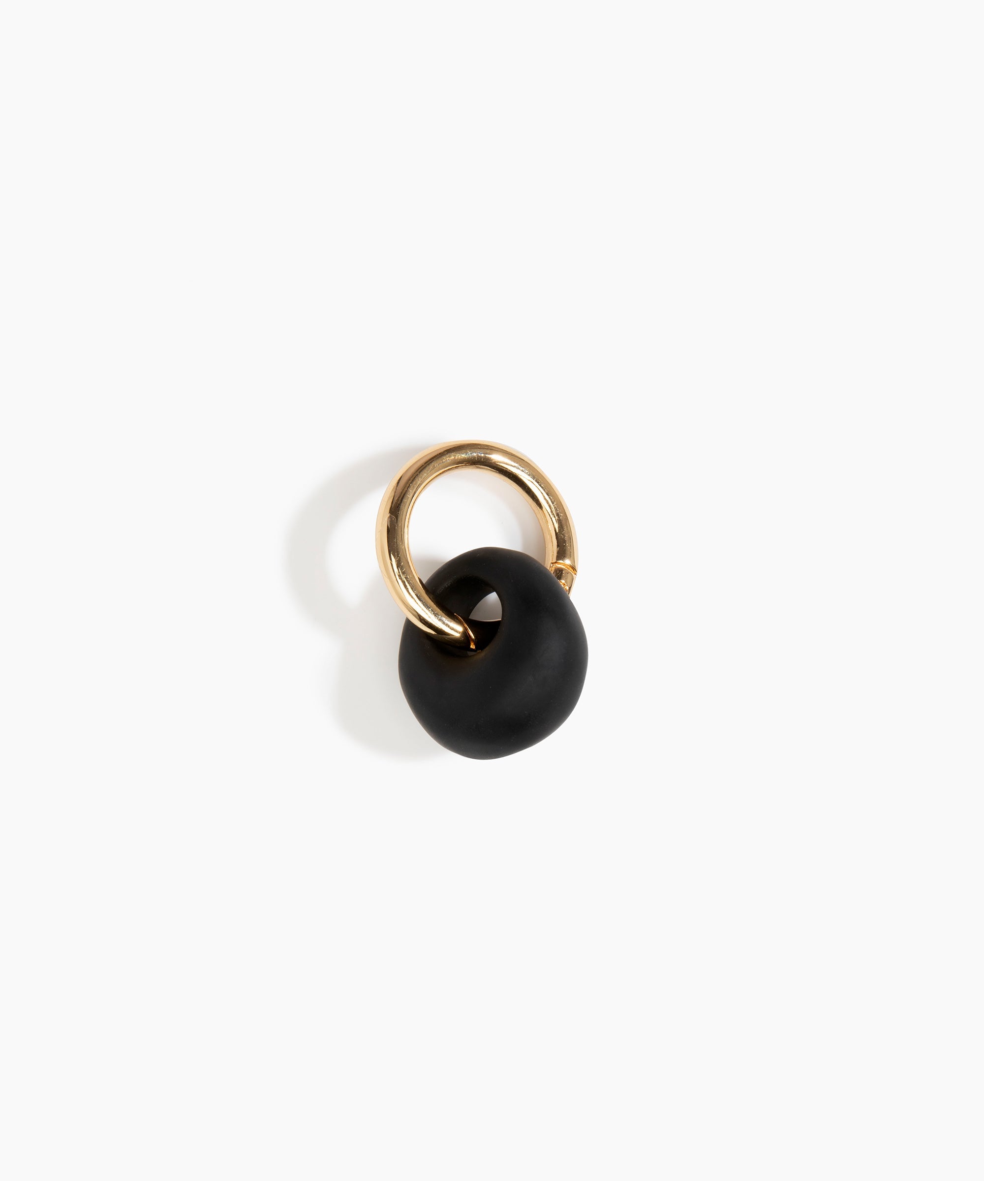 Dinosaur Designs Splash Keyring in Black color resin with Brass Metal